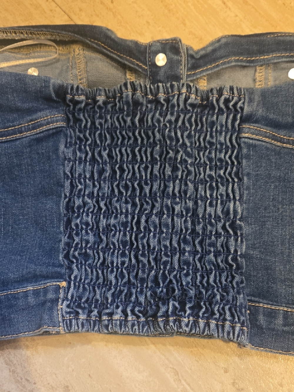 Love Tree Denim Jean Button Down Crop Top - Picture 5 of 5